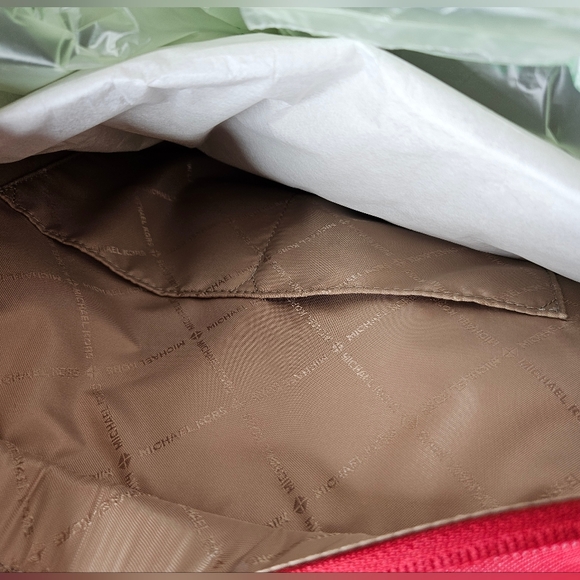 Michael Kors RED Leather Tote Bag Purse - Picture 4 of 11